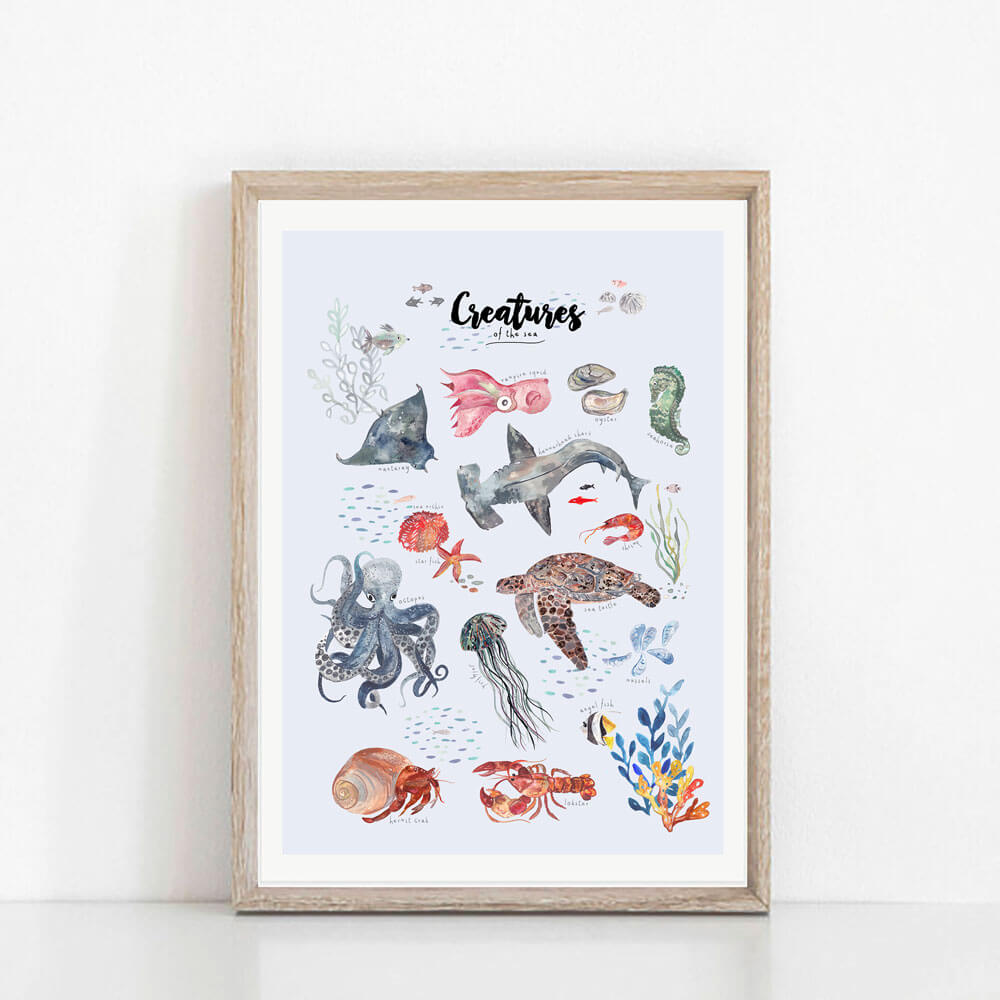 creatures-of-the-sea-art-print-frame