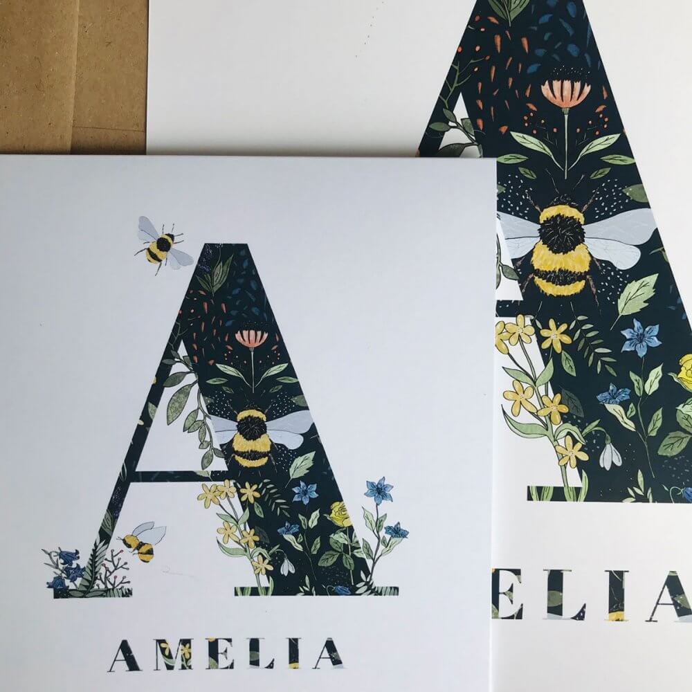 bee-alphabet-letter-art-card