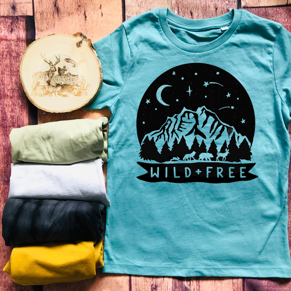 wild-and-free-kids-teal-tshirt-template