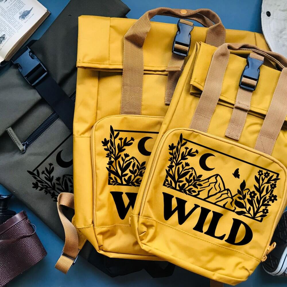 WILD-floral-roll-top-mustrard-yellow-bag-template-backpack2
